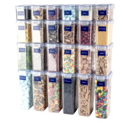 China 24 Pack PBA Modern Plastic Free Shipping Plastic Kitchen Storage Containers Food Containers Airtight Dry Storage Containers for sale