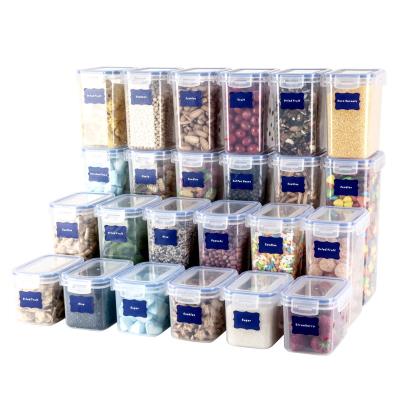 China 24 Pack PBA Modern Plastic Free Shipping Plastic Kitchen Storage Containers Food Containers Airtight Dry Storage Containers for sale