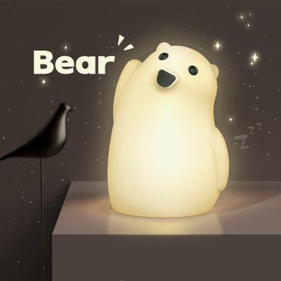 China Adorable Soft Silicone Baby Kids Animal Night Lights 15 Colors Changed Silicone Night Light for sale