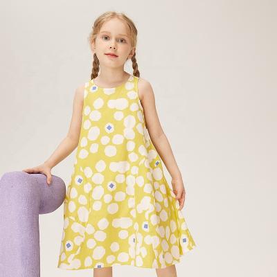 China Gabby Loop Kids Breathable Design Dots Print Toddler Girls Dresses Fashion 2022 Summer 2-12 Years Cotton Casual Dresses For Girls for sale