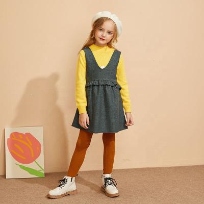 China Gabby Loop Kids Autumn Breathable V-Neck Sleeveless Dress for Kids Wool Blend Kids Clothes Girls Dresses for sale