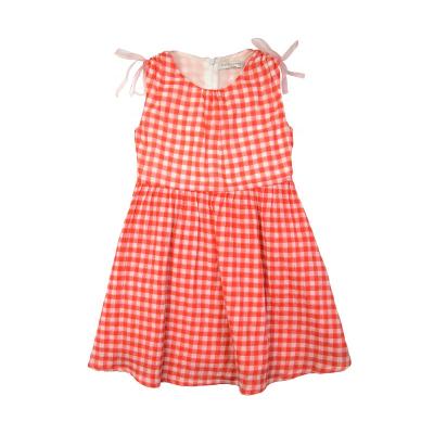 China Gabby Loop Kids Anti-Static 2021 Summer Plaid Red Girls Dresses Children Toddler Summer Soft Dress for sale