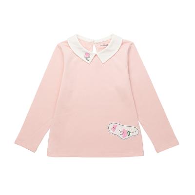 China Gabby Loop Spring Autumn Pink Anti-Pilling T-Shirts Long White Collared Sweater Girls for sale