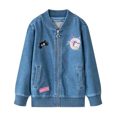 China Gabby Loop Kids Autumn Breathable GirlsCotton Knitted Embroidery Kids Denim Jacket Jean Jackets For Children Letter for sale