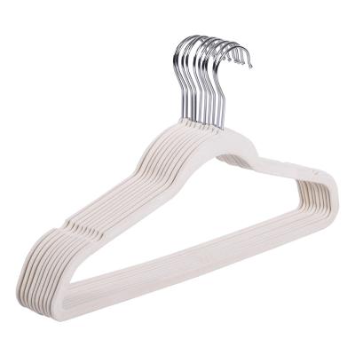 China Modern China Factory Hangers White Plastic Clothes Suit Hanger Velvet Hanger for sale