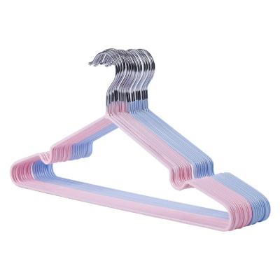 China Simple And Durable Wholesale PVC Adults/Kids Metal Anti-Slip Adjustable Hangers For Clothes for sale