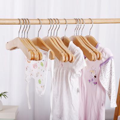 China Modern Wholesale Natural Kids Hangers Wooden Children Hanger For Baby for sale