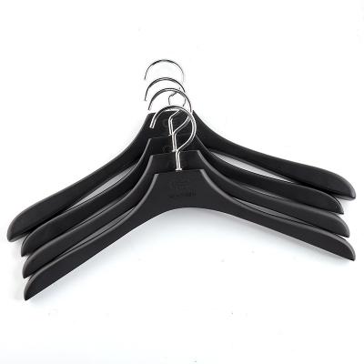 China Morden Luxury Black Wooden Hangers With Anti-Slip Hanger Garment Shop Luxury For Clothes Adults Kids Living Room Wholesale for sale