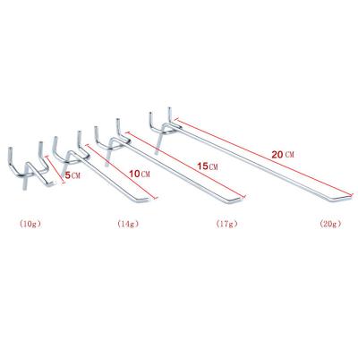 China Fit Pegboard Metal Pegboard Hooks 25mm Hole Spacing Hanging Hooks Single Line Supermarket Display Used Panel Hooks for sale