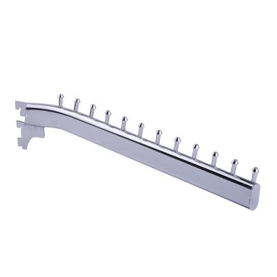 China Slotted Gutter Brack Wall Rack Metal Coat Hangs Slotted Gutter Bracket Shopping Mall Display Clothes for sale