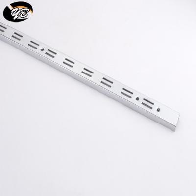 China Popular Metal Slot Channel Metal Slot Channel Twin Wall Slot Stile For Slat Channel Hooks for sale