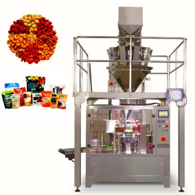 China Automatic 10g-5000g dry food nuts kernels fruit kernels multihead weigher weigher doypack packing machine for pre-made bags for sale