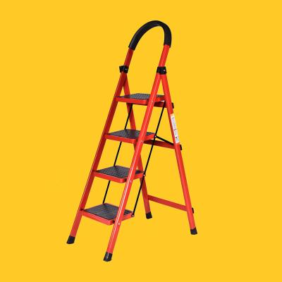 China Folding Ladders Sell 4 Folding Ladder Space Saving Household Folding Ladder Strong And Stable Aluminum Alloy for sale