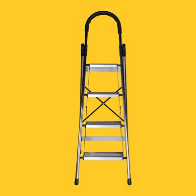 China Folding Ladders Wholesale Portable Folding Ladder Aluminum Alloy Herringbone Step Ladder With Armrests for sale