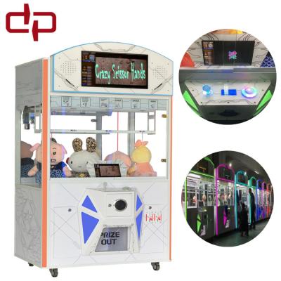 China HD LED Screen + Metal + Glass Armored LED Screen Scissor Crazy Hands Cut Ur Crane Professional Vending Machine With Bill Acceptor Sale For America for sale