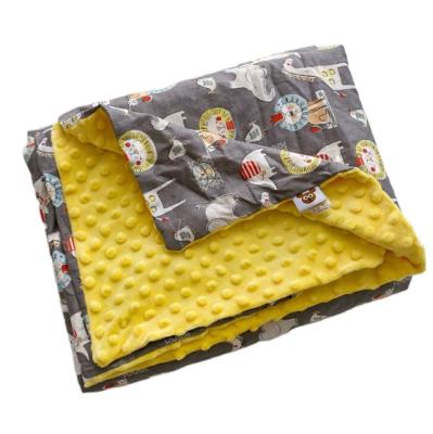 China Custom Weighted Baby Blanket Waterproof Infant Minky Blanket Minky Stitch Blanket for sale