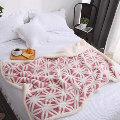 China Waterproof Manta Sherpa Shear 100% Wool Weighted Jacquard Polyester 3d Throw Blanket for sale