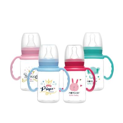 China BPA Free Baby Bottle with Natural Silicone Response Nipple Food Grade Neck Breast Milk Standard Bottle for Baby 8oz/120ml for sale