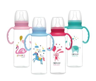 China BPA Free 8 oz Plastic Baby Bottle BPA FREE Standard Neck Baby Milk Bottle with Slow Flow Nipples for Newborns and All Babies for sale