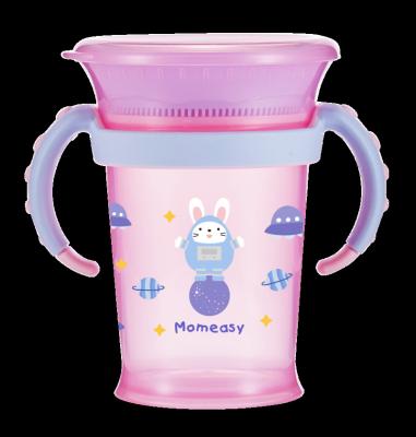 China BPA free 7oz /210ml pp natural 360 degree drink cup with double handle for baby no puddle cup for toddlers for sale