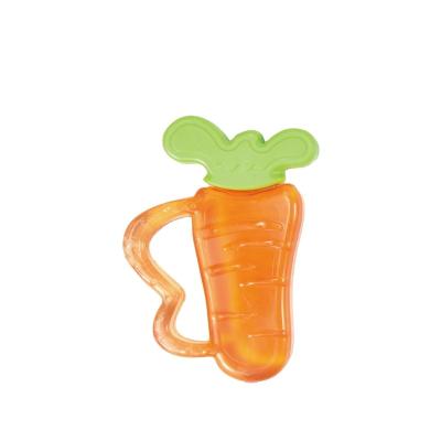 China 100% OEM ODM Eco-friendly In Stock Newborn Baby Pacifier Teething EVA Water Carrot Teether for sale