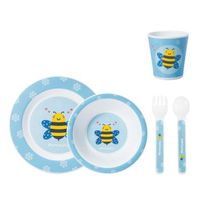 China Washable BPA Free Hot Selling 5 Pieces Custom Toddler Tableware PP Bowl Baby Feeding Set for sale