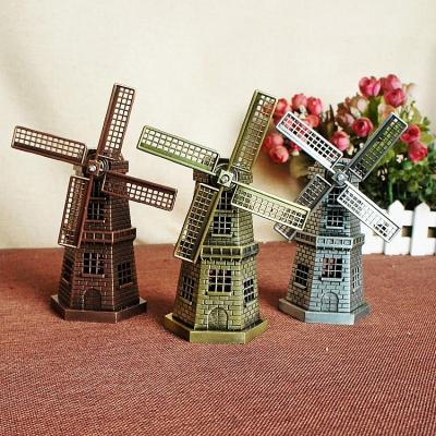 China Europe European Holland Travel Memorial Shooting Dutch Metal Crafts Alloy Windmill Mill for sale