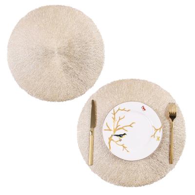 China Viable Wholesale Continental PVC Explosion Decoration Table Restaurant Silk Place Mat for sale