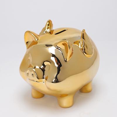 China Creative Home Ceramic Crafts Pig Money Bank Of Jewelry Tray Children's Gifts for sale