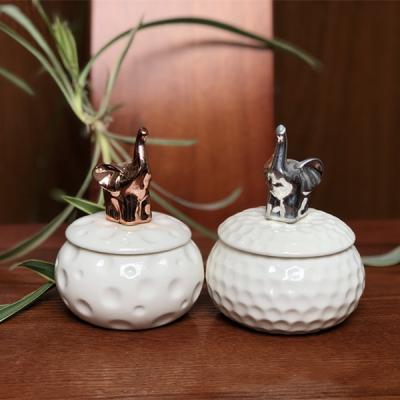 China Nordic Galvanized Ceramic Jewelery Tray Jewelry Tray INS Wind Wedding Gift Elephant Jewelry Storage Box for sale