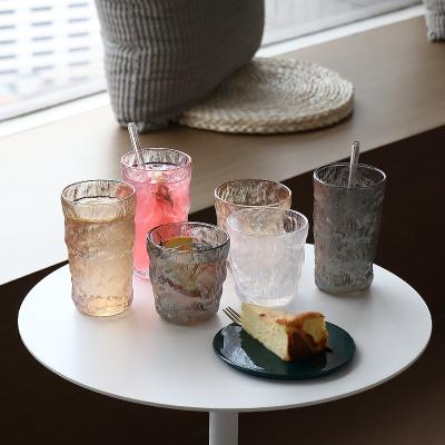 China Creative Female Tree Pattern Rock Crystal Glass Hammer Home Tea Juice Drinks Female Beer Glass for sale