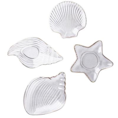 China Ocean Viable Series Wholesale Tableware Crystal Glass Conch Lead Free Dish for sale