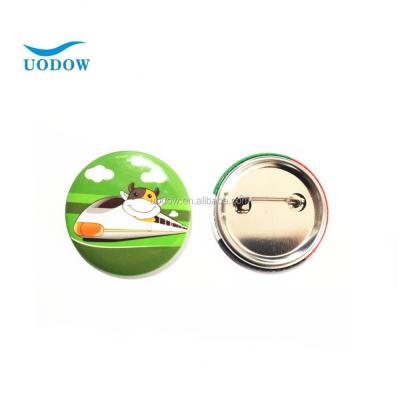 China Europe advertising button badges with standard safety pins back for sale