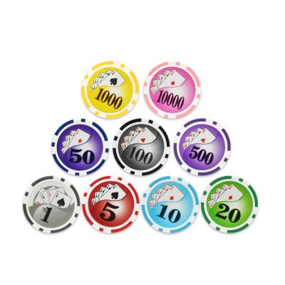 China YH Wholesale Logo Printing Stickers ABS Poker Chips For Gambling for sale