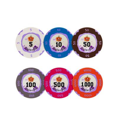 China Quality Customized Casino Gambling YH 40mm Number Sticker Metal Foil RFID Nylon Poker Chips For Gambling for sale