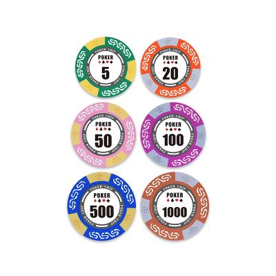 China Casino Playing Poker Professional Round Nylon Casino Used YH Chips With Custom Sticker for sale