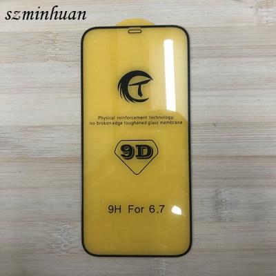 China Mobile Phone 9D 9H Silk Printed Tempered Glass For iPhone 12 For iPhone 12 Max for sale