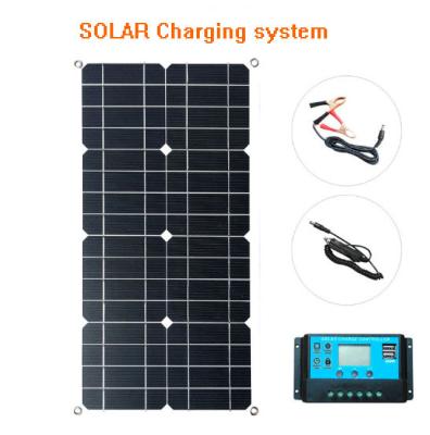 China Double USB solar panel CAR rv lamp 12V flexible solar panel 540*280*2.5mm battery charging belt controller 10A for sale