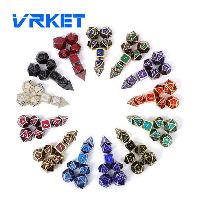 China Nontoxic. VRKET eco-friendly customized d10 d20 polyhedral multicolor dnd RPG game dice factory for sale