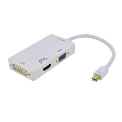 China Hot Selling COMPUTER 3 in 1 Mini DisplayPort Hub Mini DisplayPort to HD VGA DVI Converter for sale