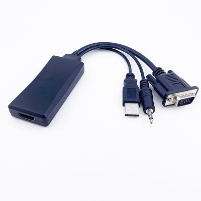 China With USB Power and Audio 3.5 Male to VGA Female Extra VGA Ohdmi Output Cable 1080p to HD MI Converter for sale