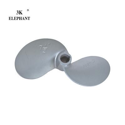 China 7.5 Inch Aluminum Propeller 2 Blades Impeller For Mud Boat Engine And Motor 35*32.5*24cm for sale