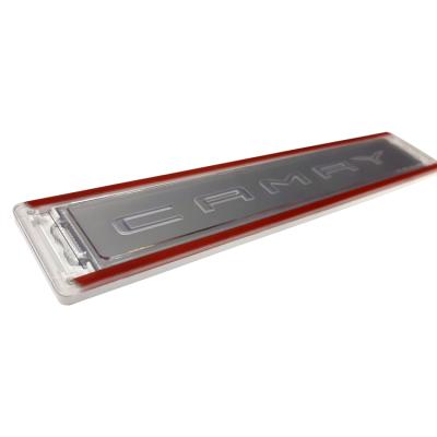 China Luxury Acrylic Customized Logo Stainless Steel Door Sill Scuff Guard For Automobiles Decoration for sale