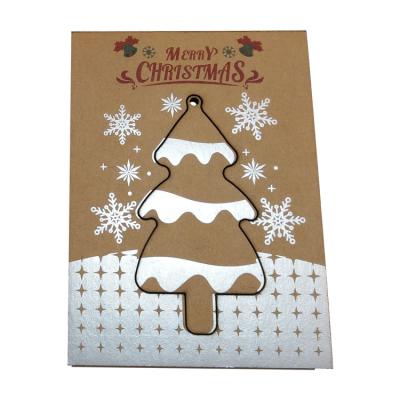 China Paper Christmas Rectangle Christmas Decoration Ornament Postcard Hanging Christmas Tree for Home Decal Logo Decoration Gift Present for sale