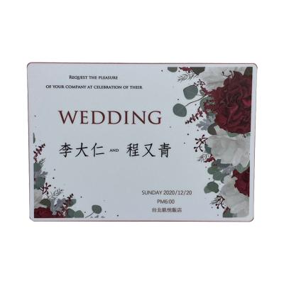 China All AR Cheap Clear Plastic Waterproof Invitation Card For Wedding Decoration Indoor Outdoor Ornament Custom Design Decal To Demonstrate for sale