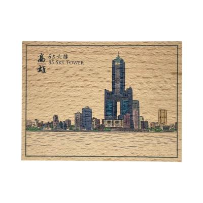 China All Cheap Natural 85 Sky Tower Tourism Wooden Postcard Rectangle For Present Family Gift Souvenir Scenic Spot Decoration Decal for sale