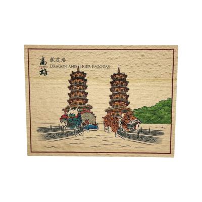 China All Hot Sale Printed Tiger Pagodas Tourism Wooden Post Dragon and Map for Present Taiwan Attraction Gift Souvenir Scenic Spot Decor for sale