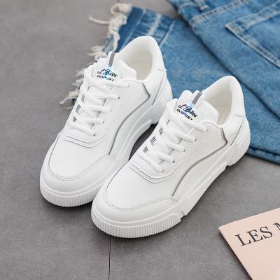 China Anti-odor 1 Pair Fashion 2019 Leather Sneakers For Women, Teenager Pink Lace Up Causal Women Shoes for sale