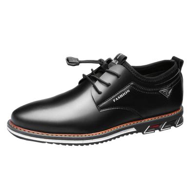 China Anti-Smell Fashion Office Wear Men's Comfortable Leather Men's Casual Black Lace Up Stylish Shoes for sale