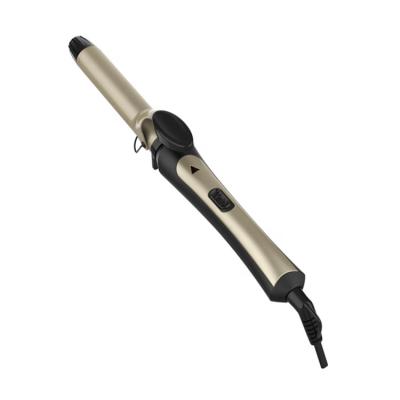 China Professional Hotel Gold LED Display Electric Lockable Handle Ceramic Hair Curler With PTC Heater Electric Hair Curler for sale